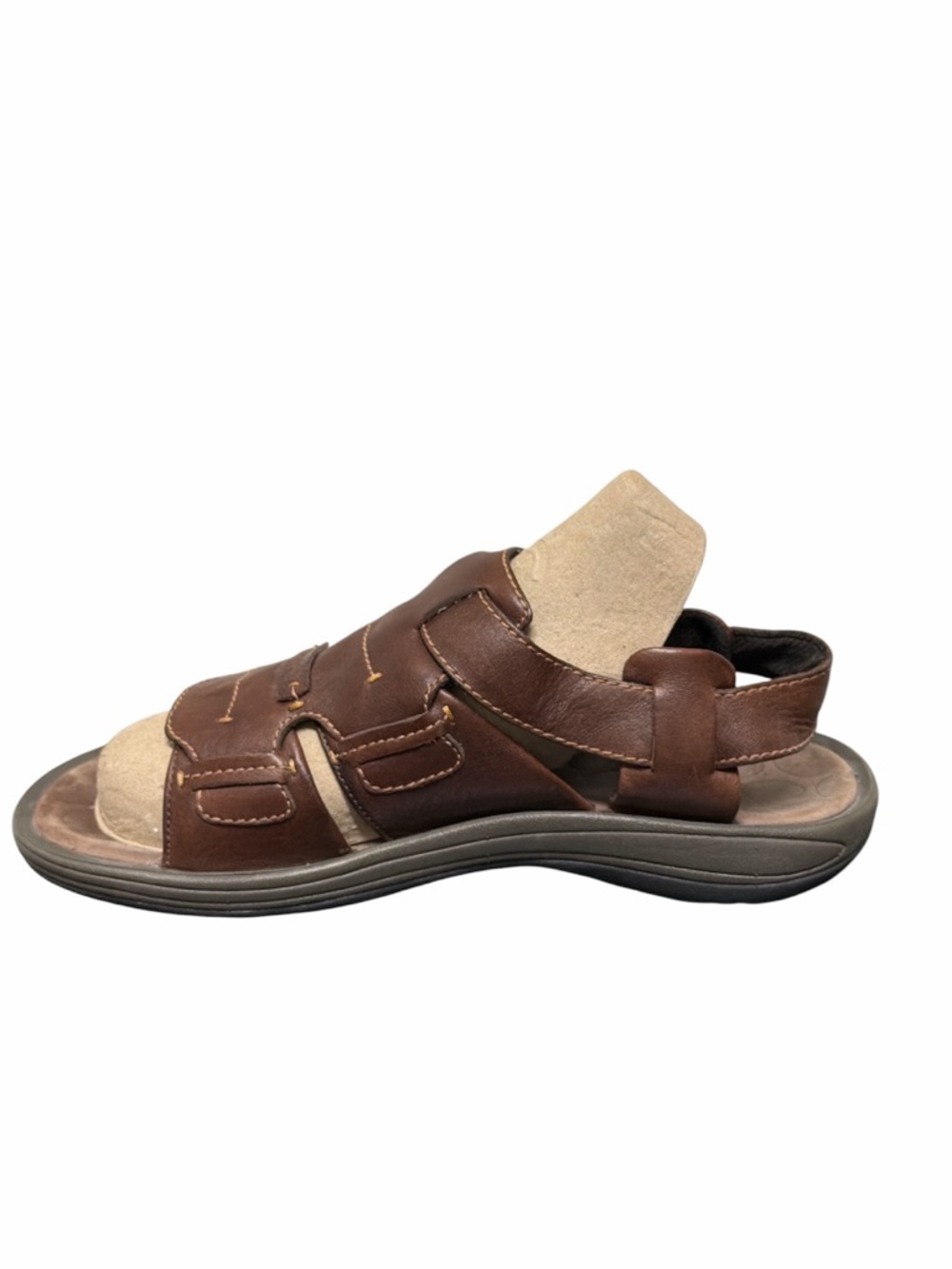 Merrell New Delhi Mens 9 Brown Leather Open Toe Fisherman Sandals - Picture 5 of 10